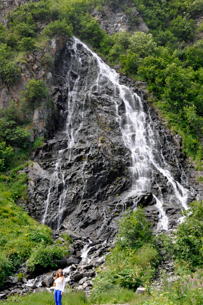 Horsetail Falls and Karen Duquette